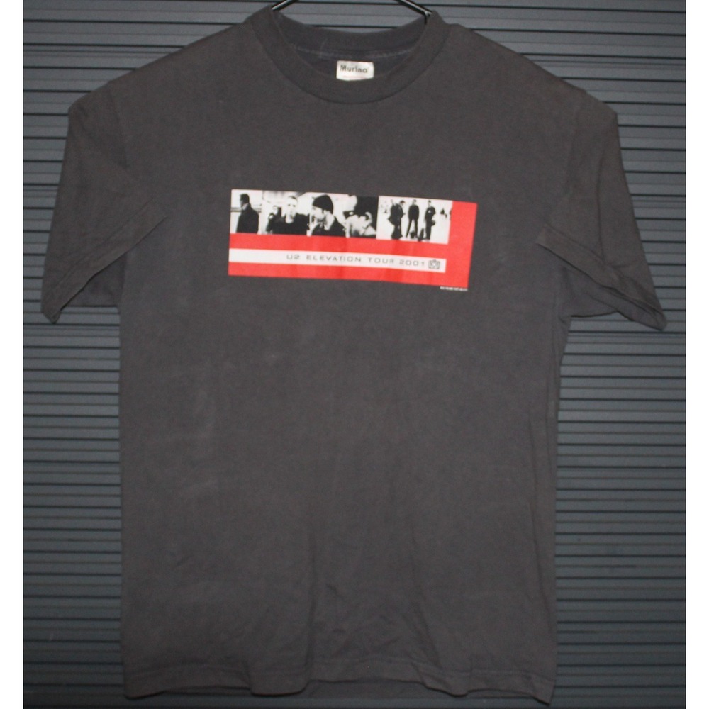 Murina U2 Shirt Mens Lg Black Elevation Tour 2001‎ Concert Graphic Tee Vintage